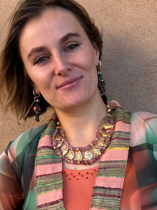 RHUBARB QUARTZ COLLAR NECKLACE