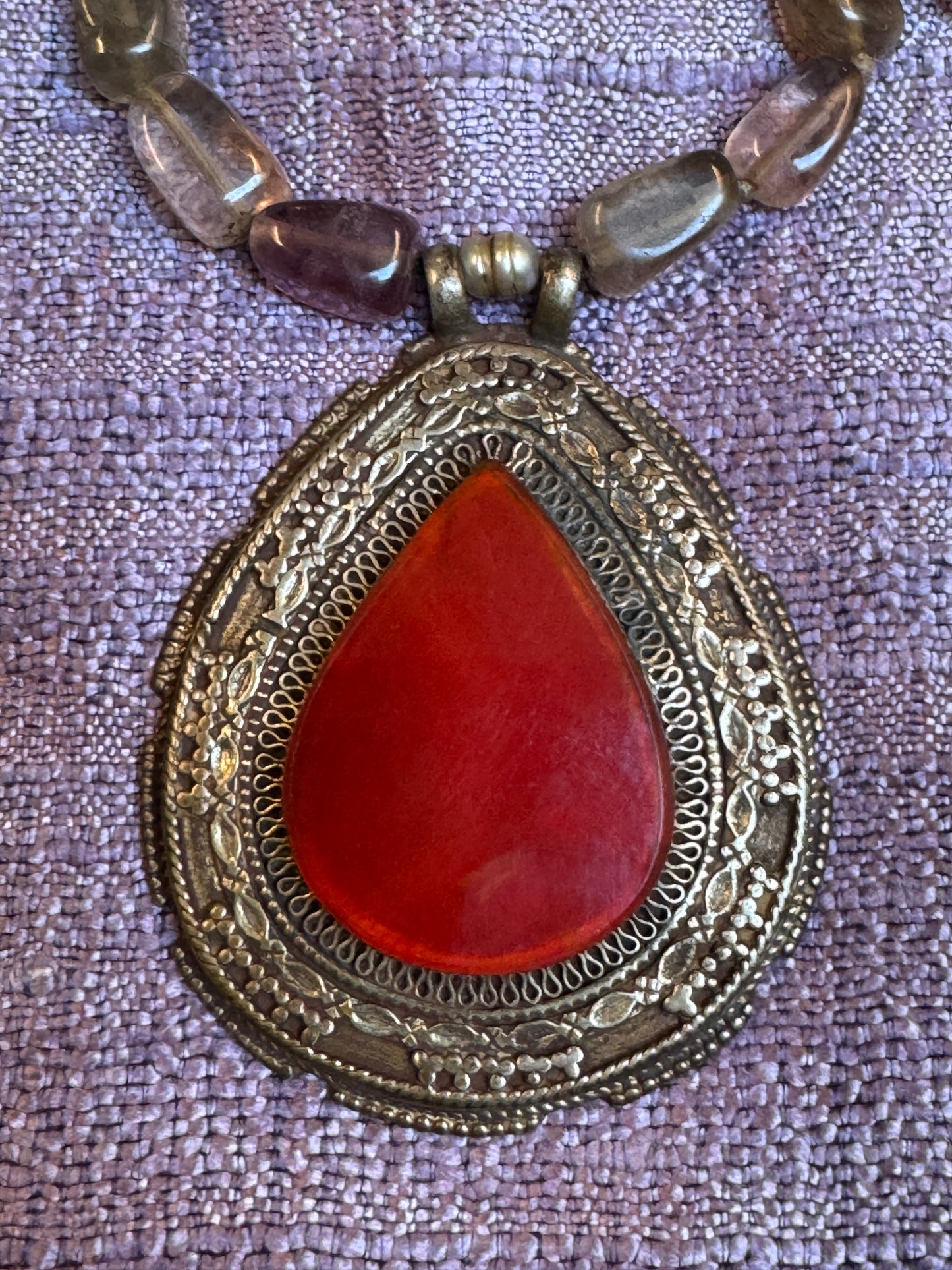 RED ONYX DROP NECKLACE