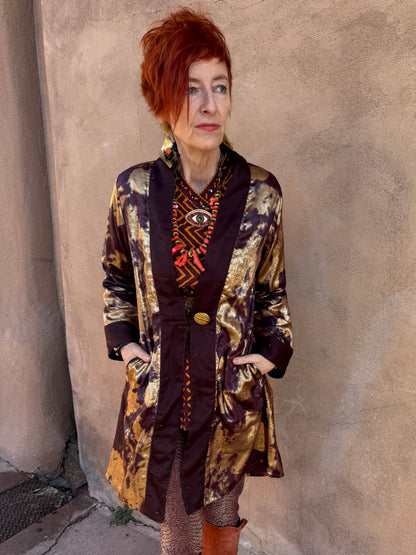 CHOCOLATE WINE GILDED CLOUD COAT