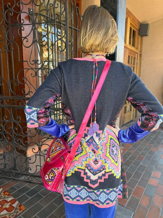 ZIP BLUE MANDALA SWEATER