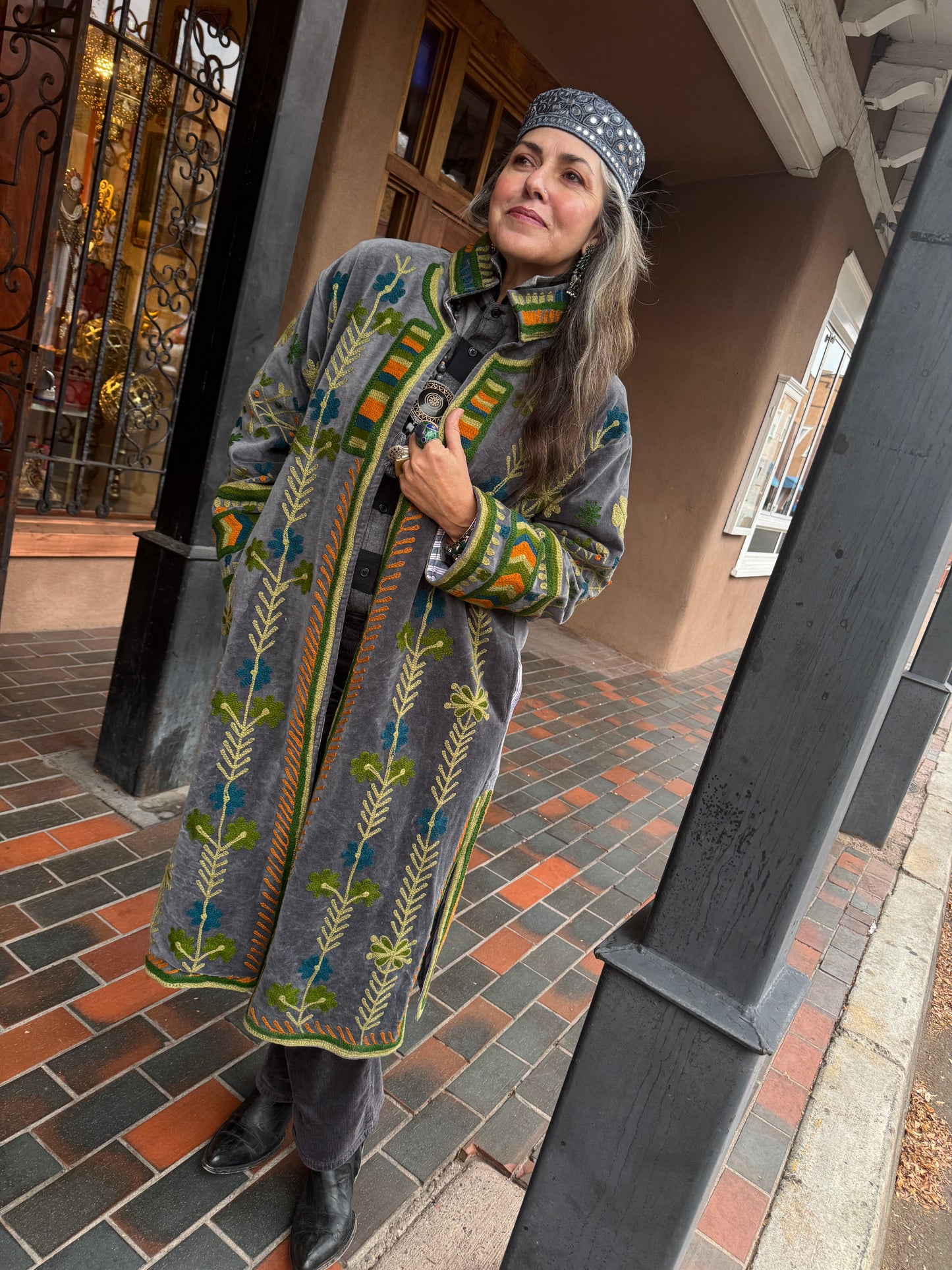 DAISY CHAIN COTTON VELVET COAT