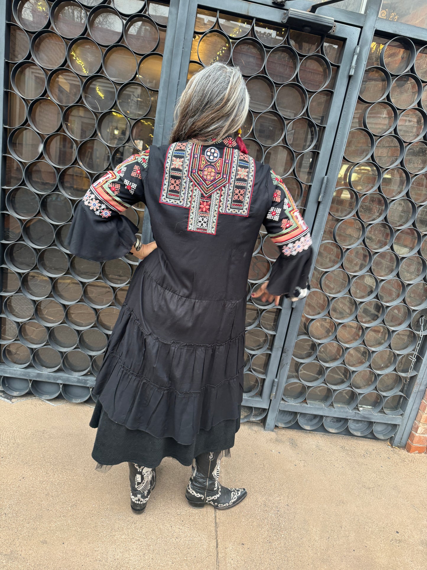 EMBROIDERED PEASANT DRESS