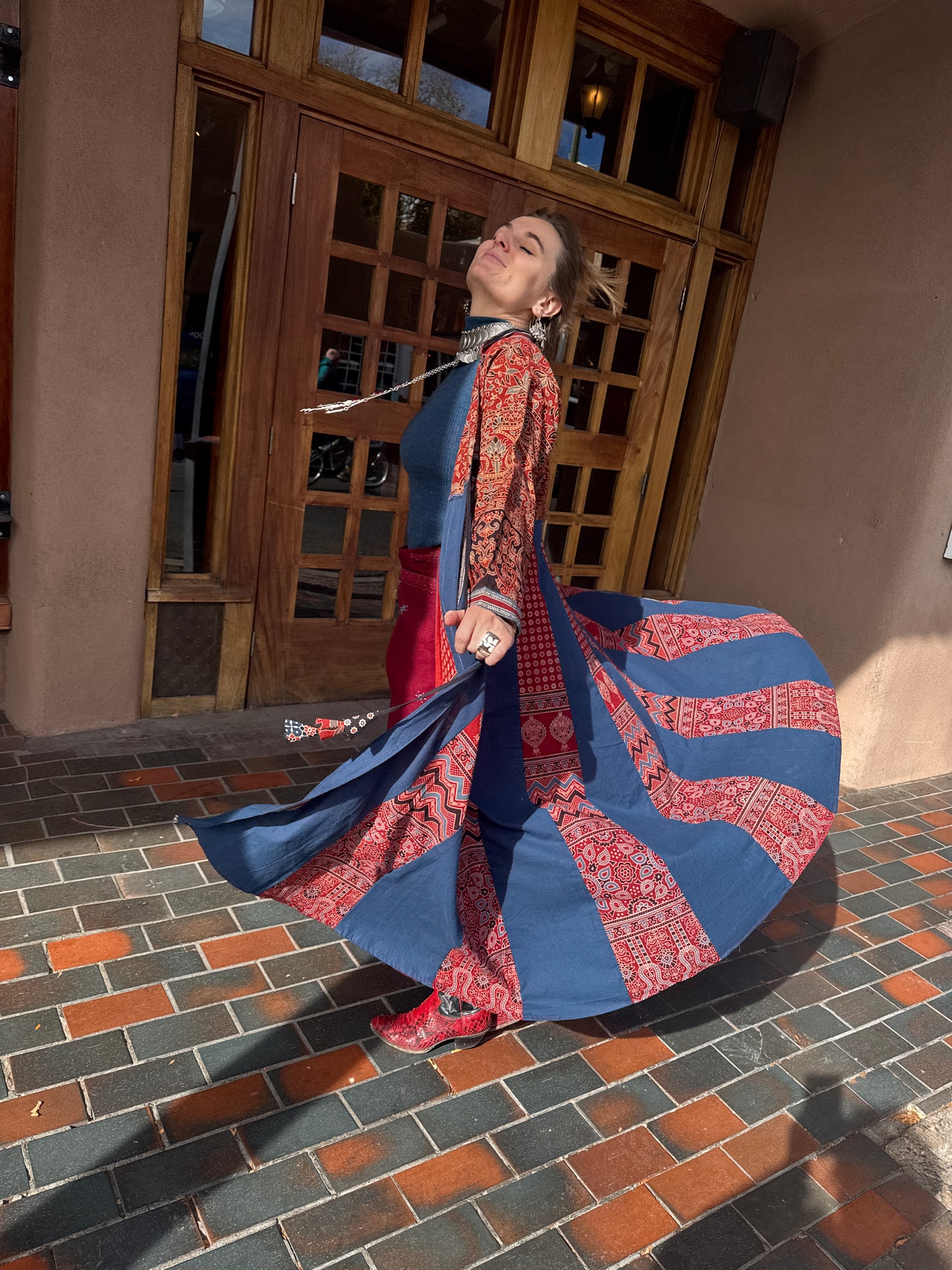 QUEENS GOWN PATCHWORK COTTON COAT DRESS