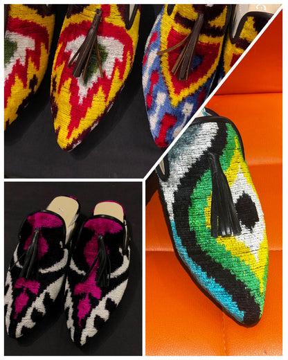 DAMSA VELVET IKAT SLIPPERS