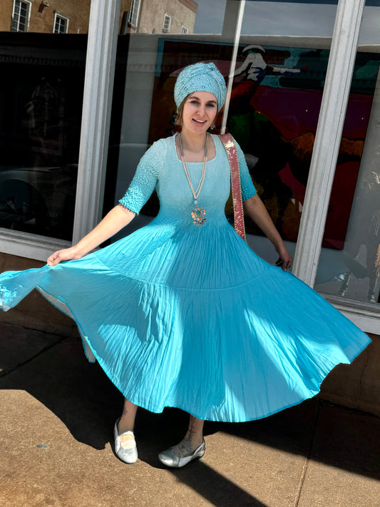 GENEVIEVE OMBRE SMOCK TOP DRESS