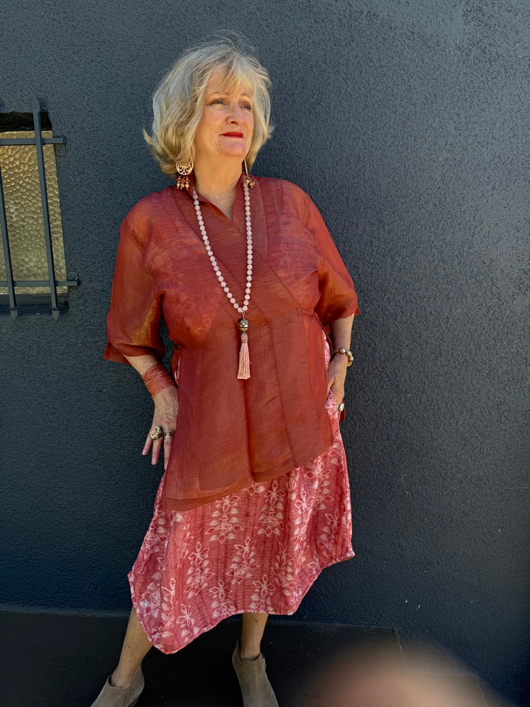 SHIMMER BLUSH KIMONO