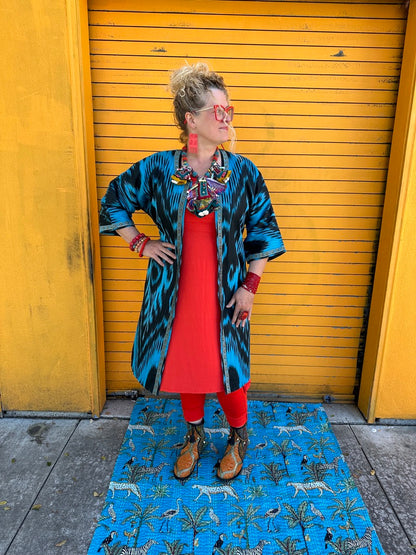 PEACOCK IKAT COAT