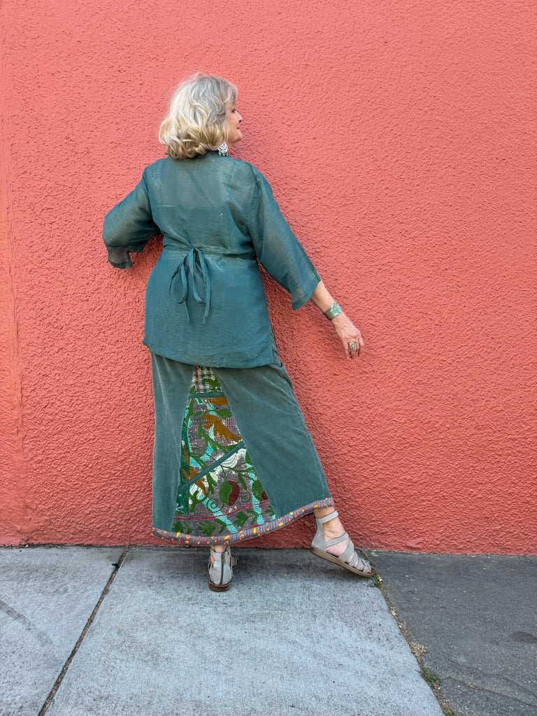 SHIMMER AQUA KIMONO