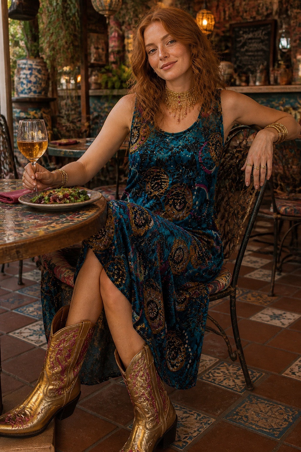 VELVET SLIP DRESS