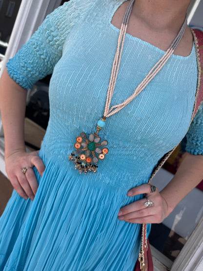 GENEVIEVE OMBRE SMOCK TOP DRESS