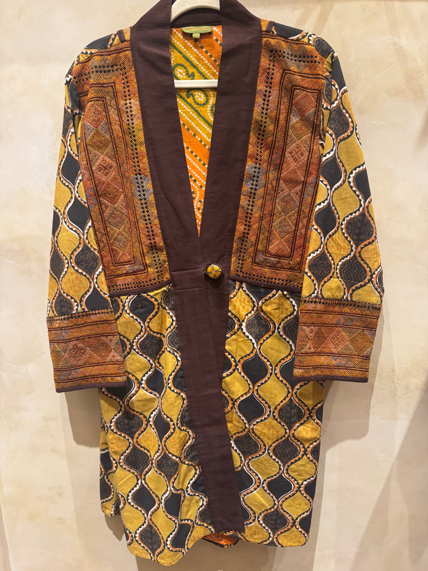 GOLDEN OGEE EMBROIDERED TRIBAL COTTON COAT