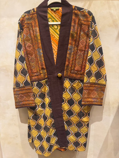 GOLDEN OGEE EMBROIDERED TRIBAL COTTON COAT