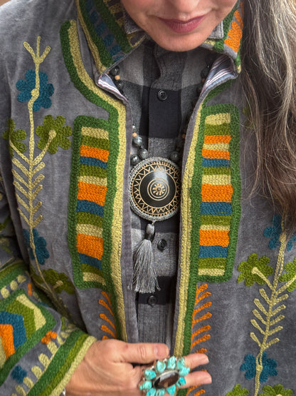 DAISY CHAIN COTTON VELVET COAT