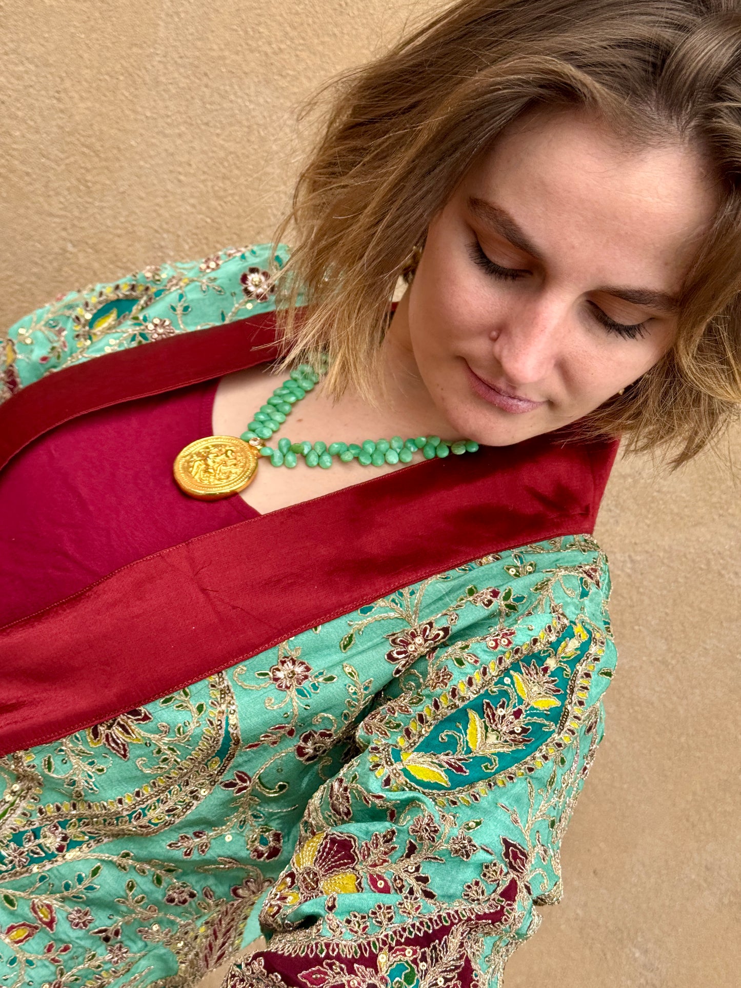 ROMANTIC GILDED AND EMBROIDERED SWING COAT