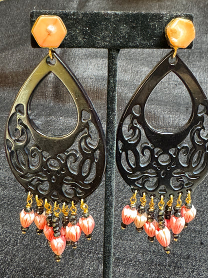 LOVELY LACEY LOTUS CHANDELIER EARRINGS