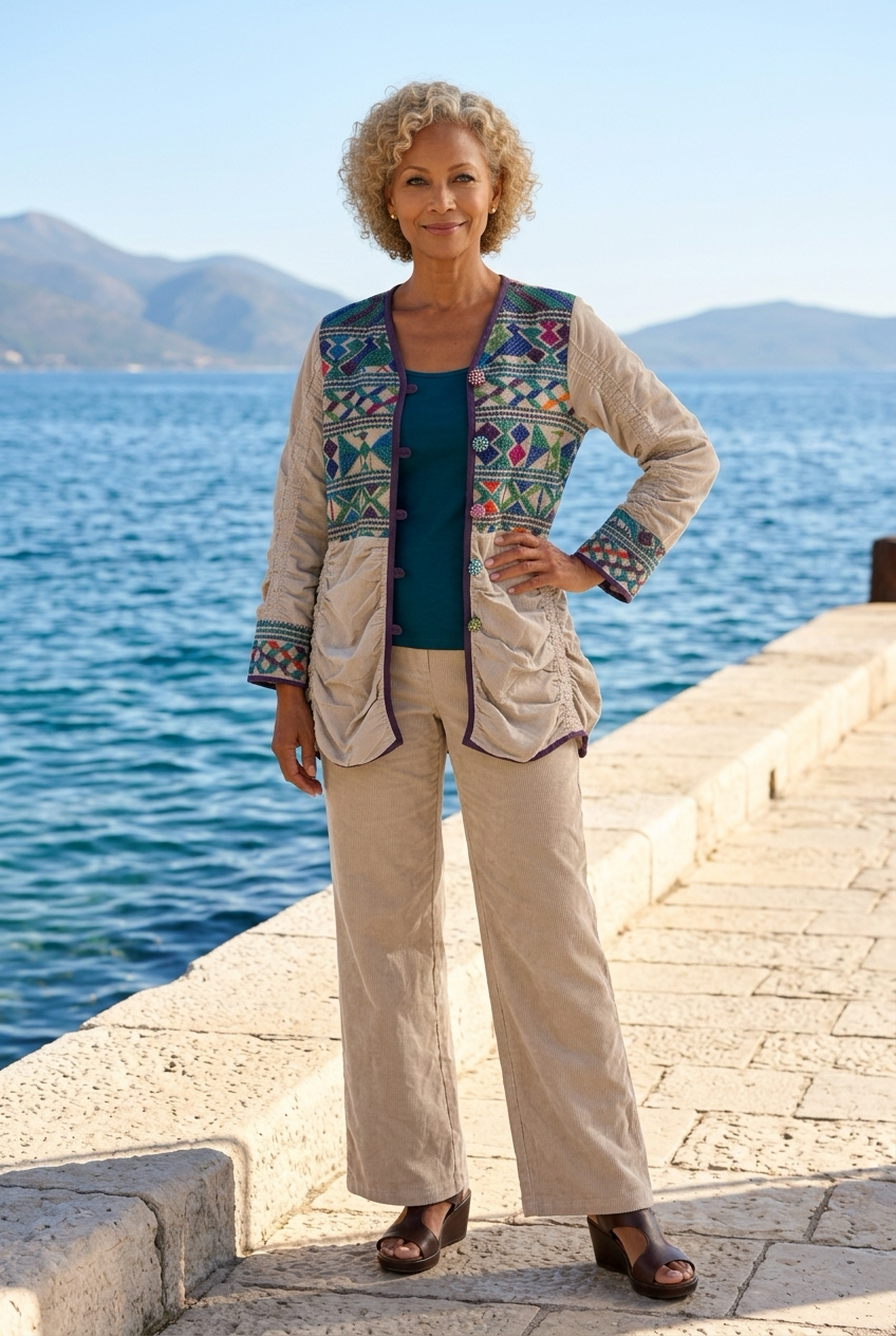 RUCHED ECRU HUIPIL REDUX JACKET