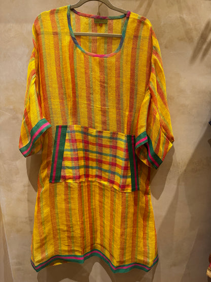 LINEN LINA DRESS HAND LOOMED