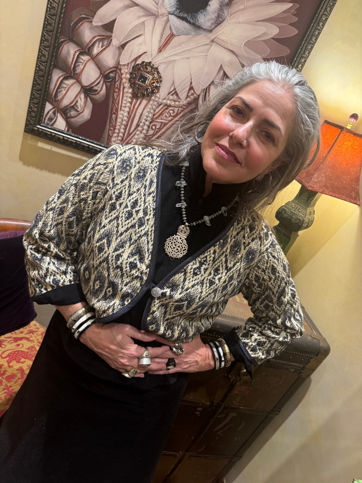 SNAKESKIN SEQUIN BOLERO