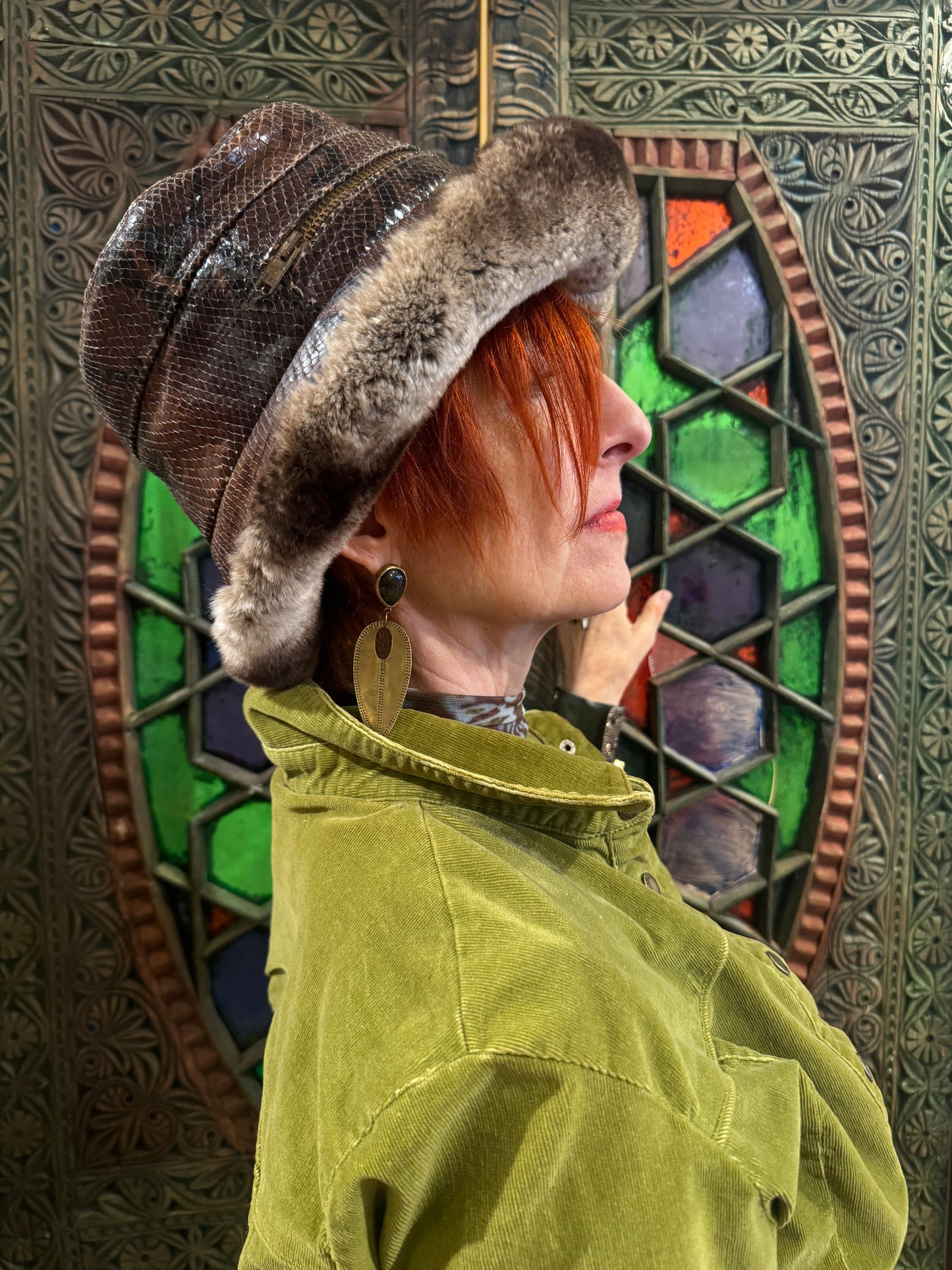 CHINCHILLA SNAKE VINTAGE BUCKET HAT