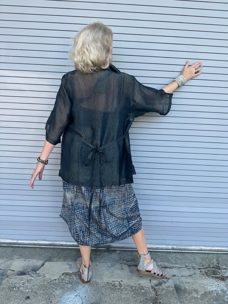 SHIMMER NAVY KIMONO