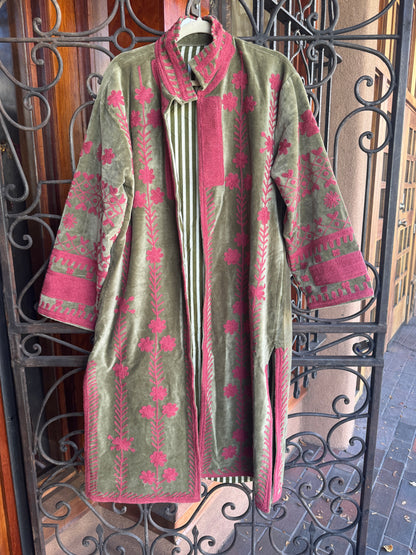 DAISY CHAIN COTTON VELVET COAT