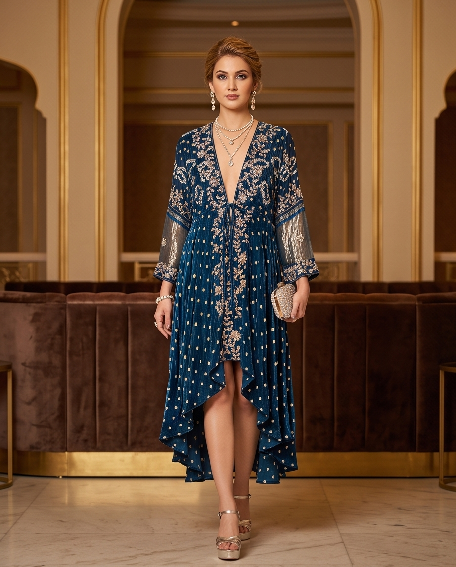 RAJESTIC BLING AZEEZA COAT DRESS