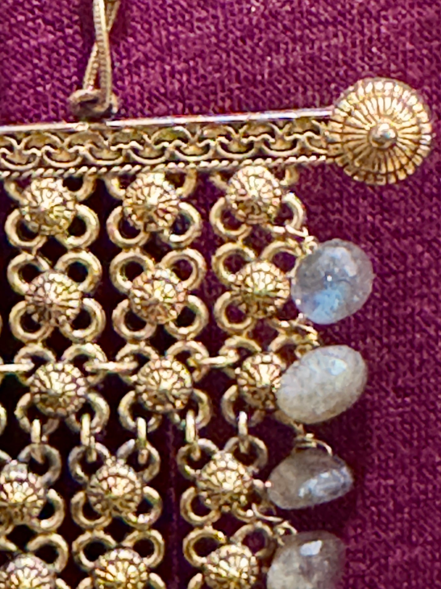 LABRADORITE CASCADING LADDER NECKLACE