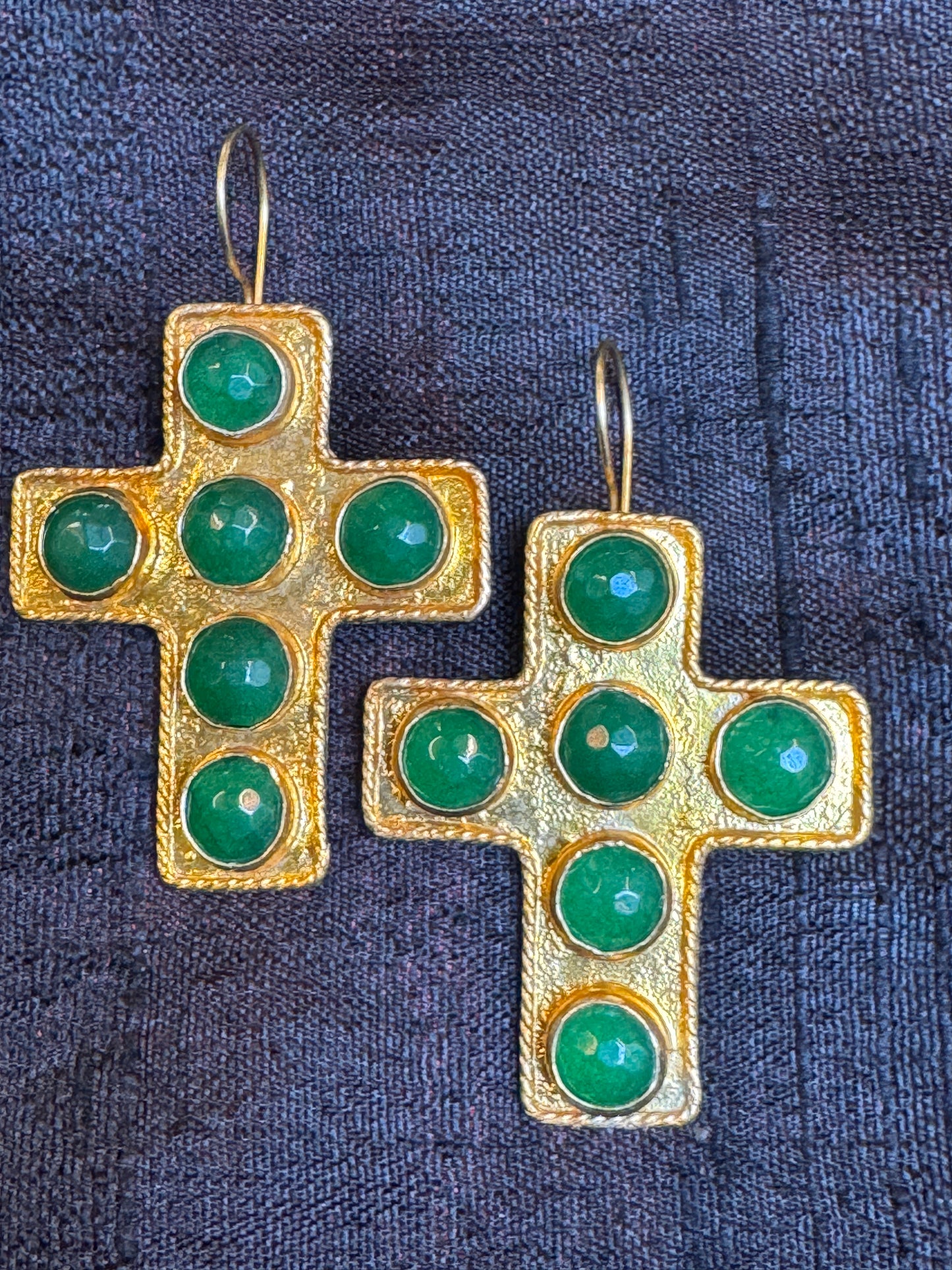 GEMSTONE CROSS EARRINGS