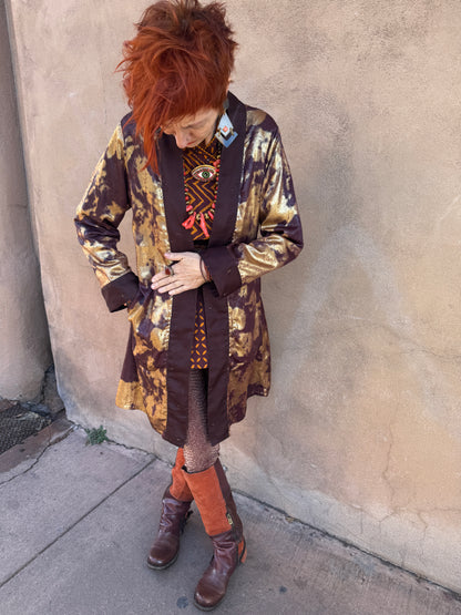 CHOCOLATE WINE GILDED CLOUD COAT