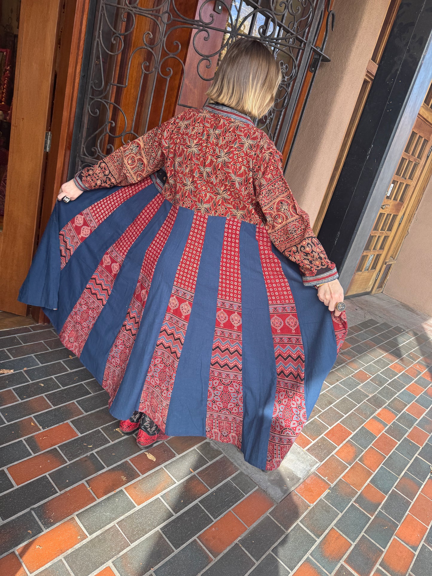 QUEENS GOWN PATCHWORK COTTON COAT DRESS