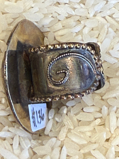 BIG BRASS BLISTER PEARL RINGS