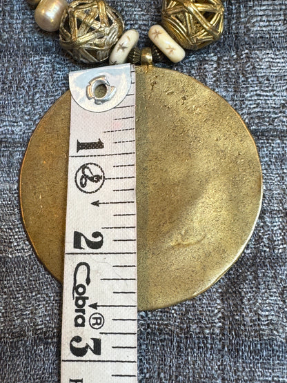 ANCIENT CICADA ARABIC MEDALLION NECKLACE