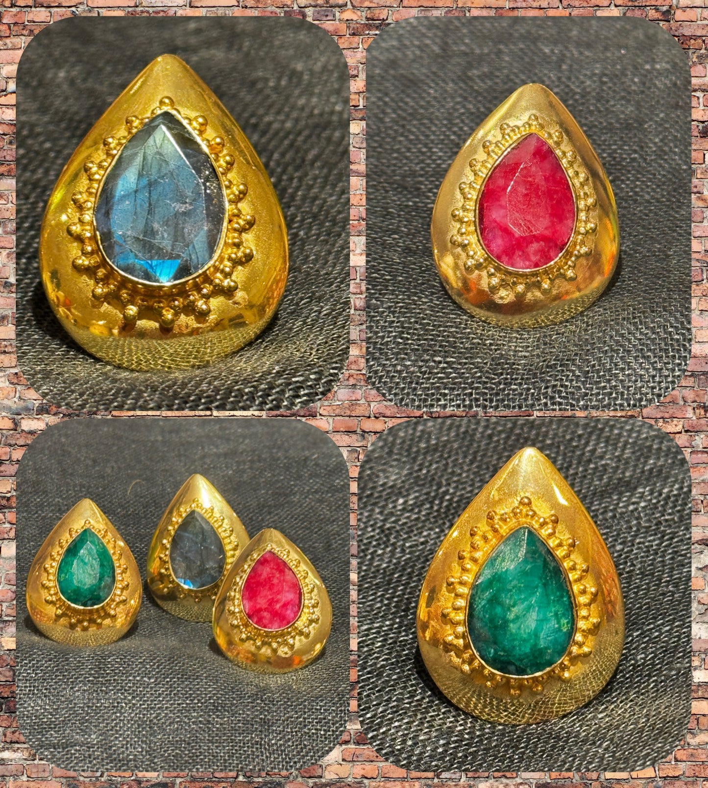 ARABESQUE FACETED GEMSTONE RINGS