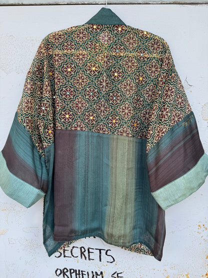 TEAL TILE KIMONOS - SHORT