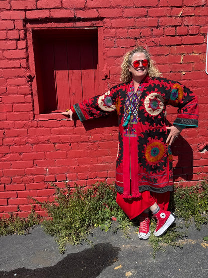 EMBROIDERED ELYSIAN EXTRAVAGANZA ZIP COAT