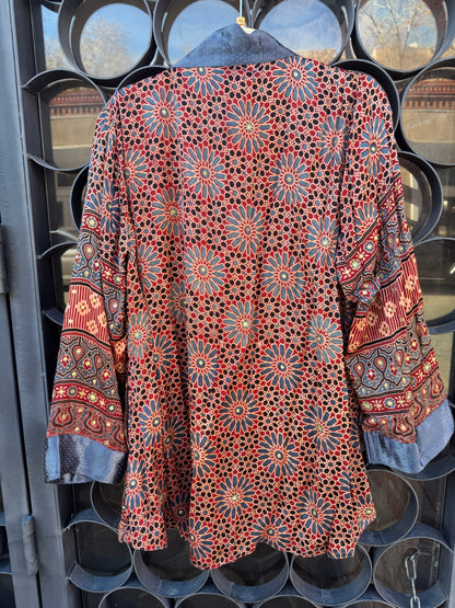 AJRAKH MIRRORED SWING JACKET