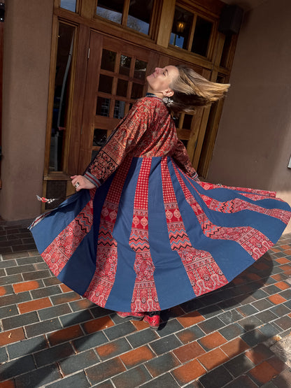 QUEENS GOWN PATCHWORK COTTON COAT DRESS