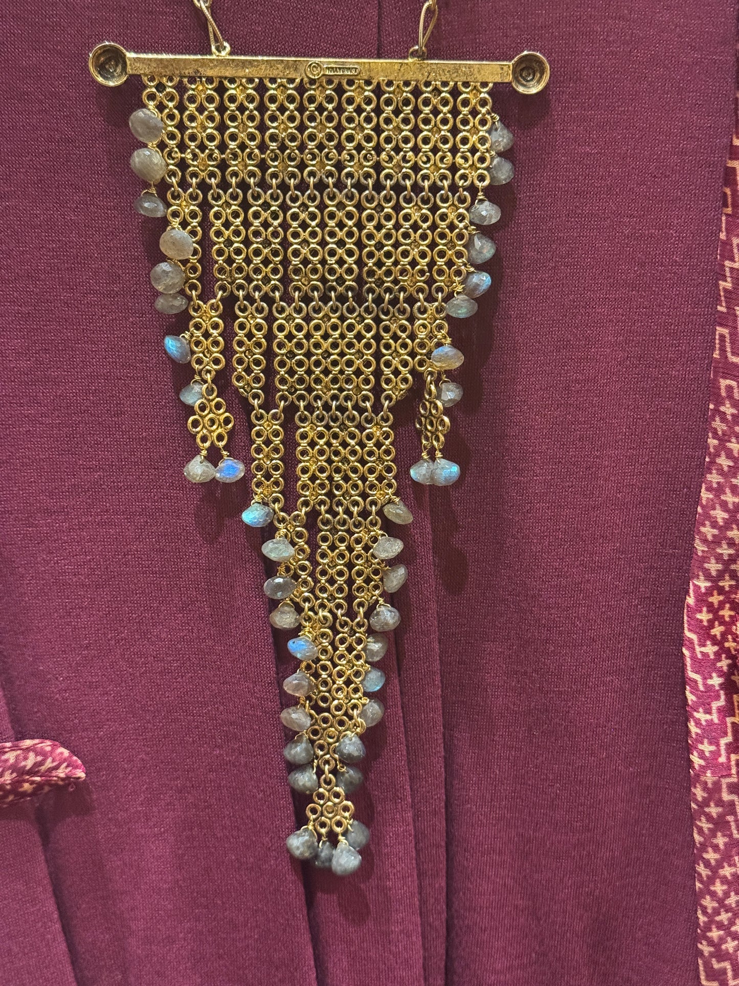 LABRADORITE CASCADING LADDER NECKLACE