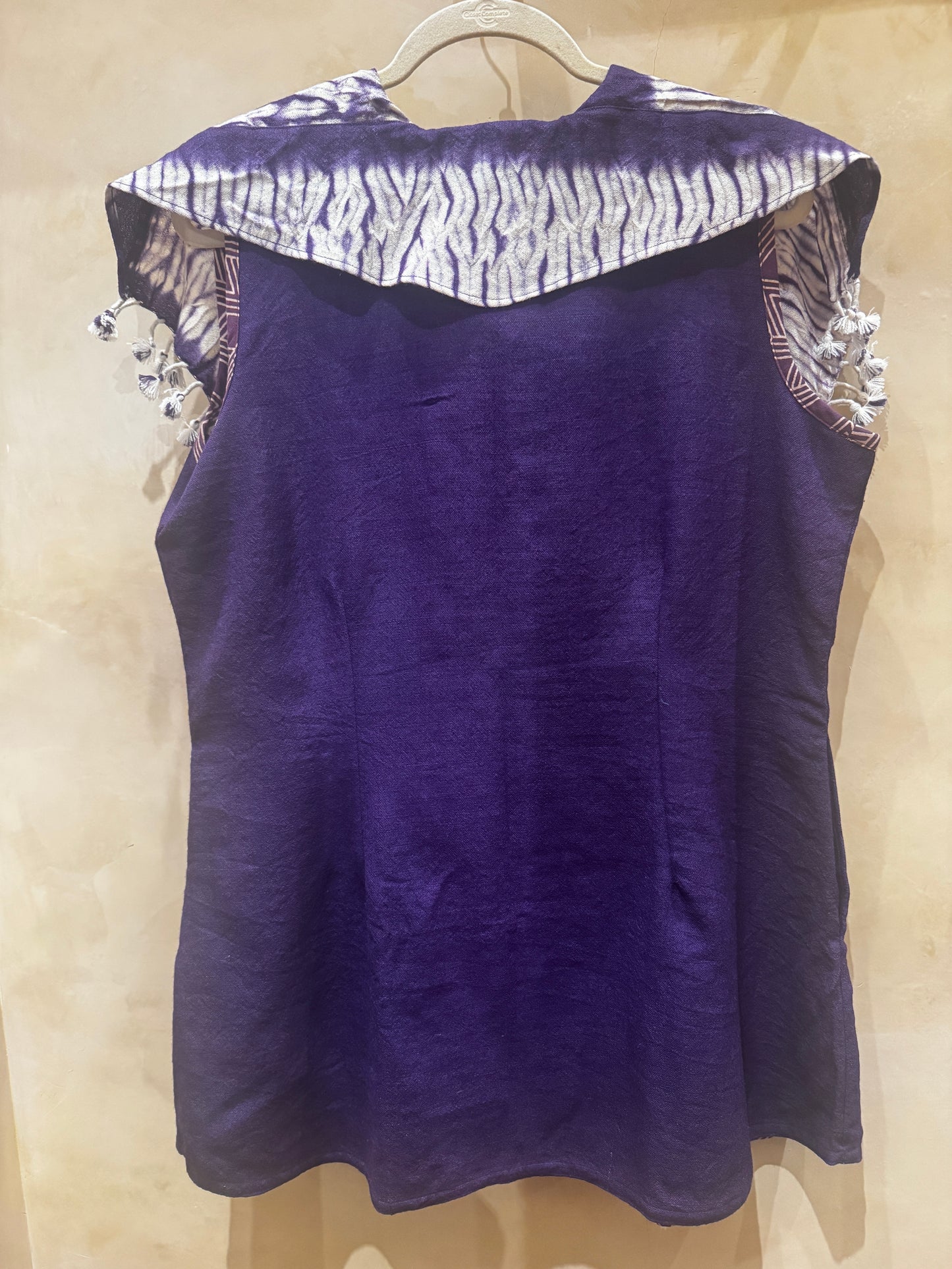 PURPLE WOOL SHIBORI VEST