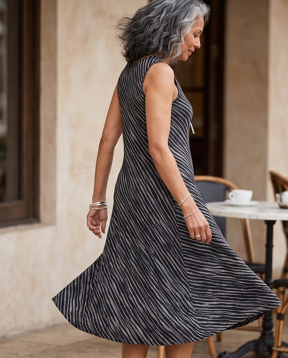 ABSTRACT BLACK COTTON SLIP DRESS – SERRAHNA