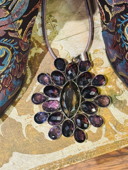 MAMMOTH AMETHYST PENDANT NECKLACE