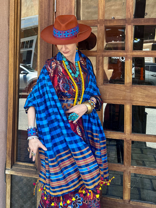 CHECKERED PAST HAND LOOM COTTON SHAWL