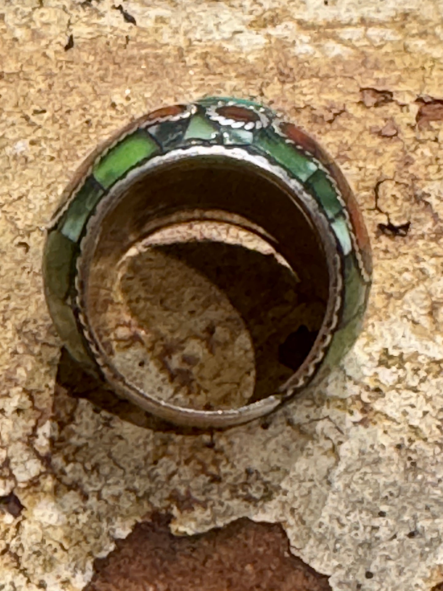 KASHMIRI MEGA MOSAIC STONE SILVER RINGS