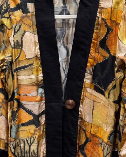 MODERN ABSTRACT FOREST SWING COAT