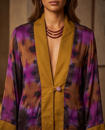 KALEIDOSCOPIC HAND DYED SWING COATS