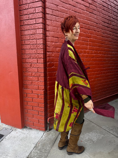 ELECTRIC LICHEN CRANBERRY LONG KIMONOS