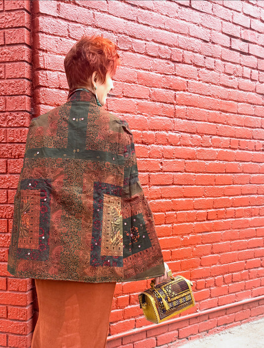 RUSTIC AUTUMN PATCHWORK CAPE