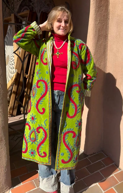 SWIRL COTTON VELVET COAT