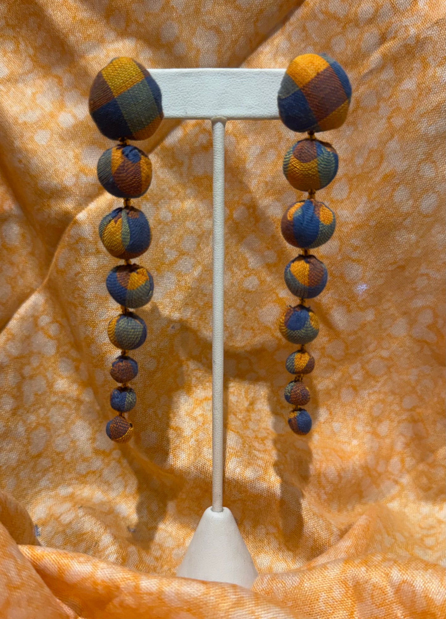 TEXTILE BALL EARRINGS