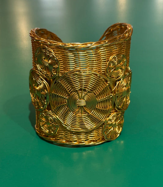 HAND WOVEN MASTERPIECE BRASS WIRE CUFF